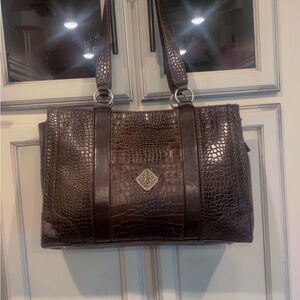 Coldwater Creek Croc-Embossed Laptop Bag